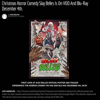 Christmas Horror Comedy Slay Belles Is On VOD And Blu-Ray December 4th.